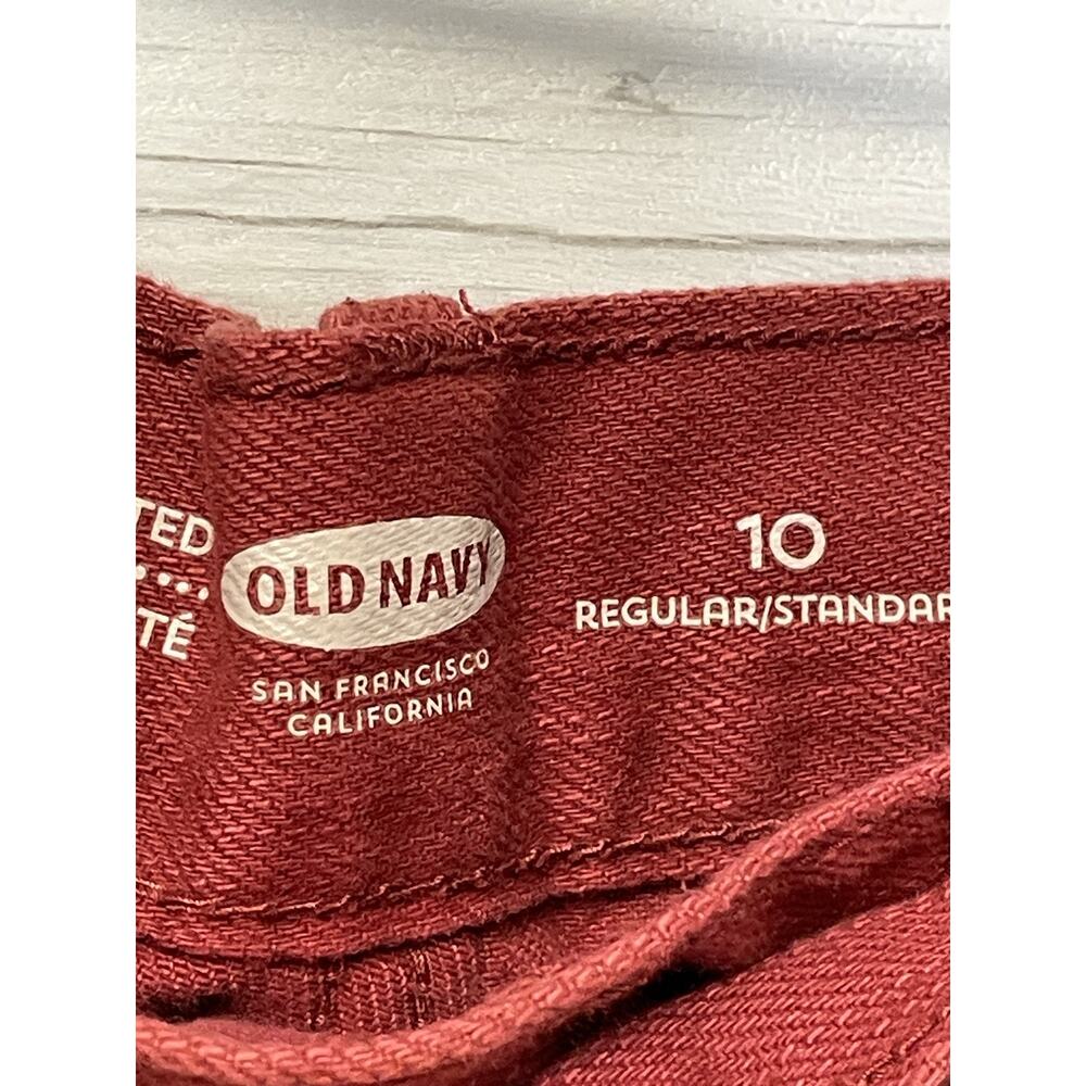 Old Navy Womens 10 Red Cutoff‎ Distressed Shorts Frayed Hem Cotton Sick Beets - Picture 7 of 13